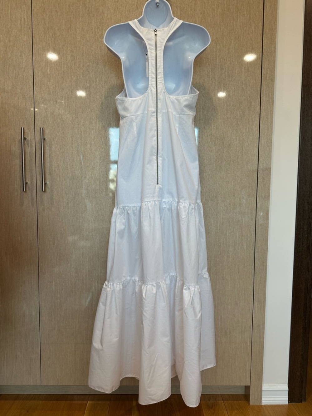 NWT ASOS White Tiered Midi Dress Elegant Cotton
